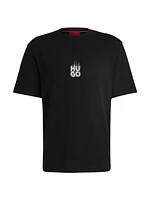 T-Shirt with Stacked Smoke Logo Prints
