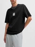 T-Shirt with Stacked Smoke Logo Prints