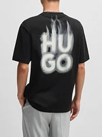 T-Shirt with Stacked Smoke Logo Prints