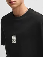 T-Shirt with Stacked Smoke Logo Prints