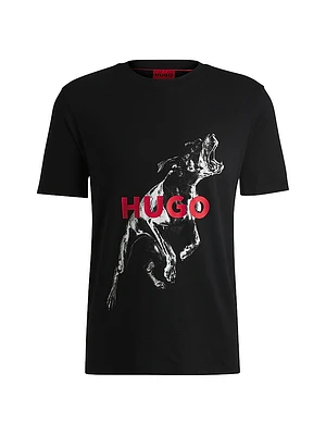 Oversize-Fit T-Shirt Cotton with Animal Graphic