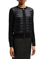 Padded Down Knit Zip Up Cardigan