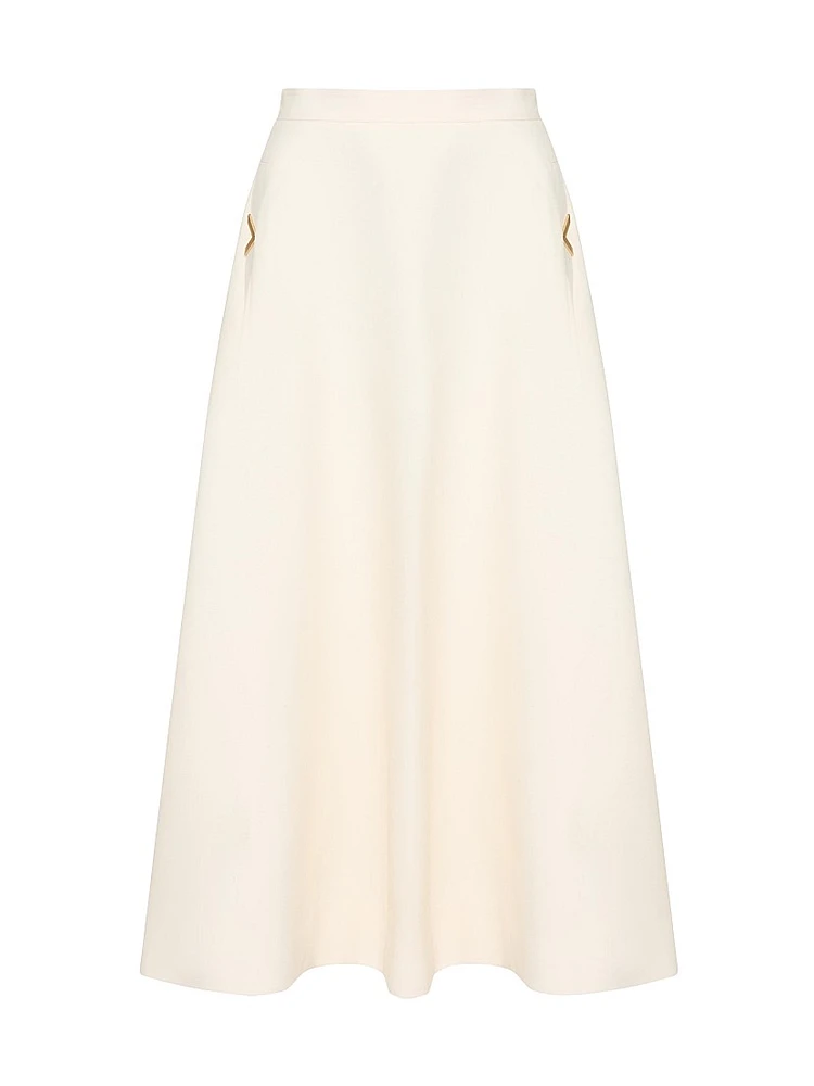 Crepe Couture Midi Skirt