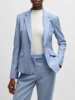 Slim-Fit Blazer Checked Wool