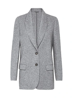 Cashmere Jersey Deconstructed Blazer with Monili