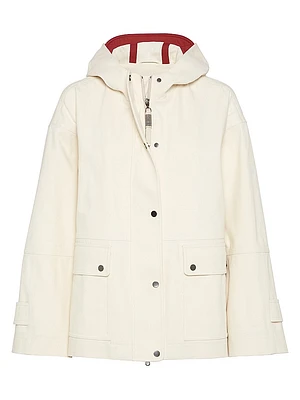 Water Resistant Cotton Canvas Hooded Outerwear Jacket