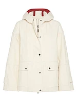 Water Resistant Cotton Canvas Hooded Outerwear Jacket