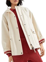 Water Resistant Cotton Canvas Hooded Outerwear Jacket