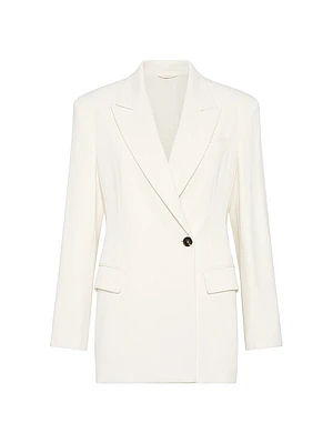 Comfort Viscose Couture Twill Blazer with Monili