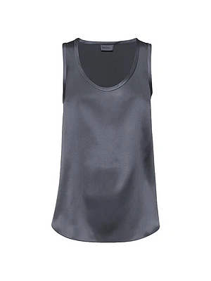 Stretch Silk Satin Reversible Top