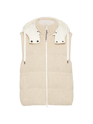 Dazzling Cotton English Rib Knit Down Vest