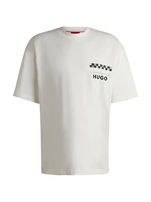 Cotton-Jersey T-Shirt with Racing Prints