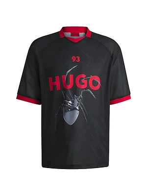 Relaxed-Fit Football-Style Mesh T-Shirt