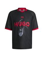 Relaxed-Fit Football-Style Mesh T-Shirt