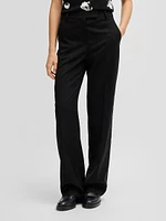 Straight-Leg Trousers Wool