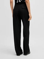 Straight-Leg Trousers Wool