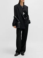 Straight-Leg Trousers Wool