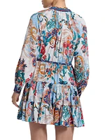 Sydney Floral Silk-Blend Tie-Waist Minidress