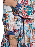 Sydney Floral Silk-Blend Tie-Waist Minidress