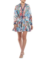 Sydney Floral Silk-Blend Tie-Waist Minidress