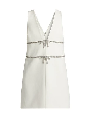 Chani Crystal Bow Embellished Shift Minidress