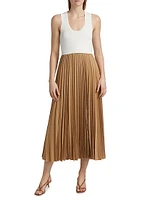 Parma Pleated Midi-Dress
