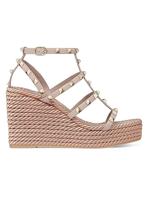 Rockstud Ankle Strap 95MM Wedge Sandals
