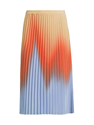 Pleated Flared Midi-Skirt