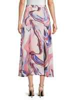 Printed A-line Midi-Skirt