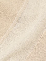 Sheer Hem Sleeveless A-Line Midi-Dress