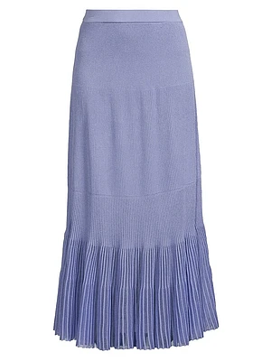 Rib-Knit Tiered Maxi Skirt