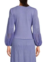Ribbed Bishop Sleeve Tunic Top