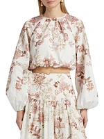 Diza Floral Bubble Hem Top