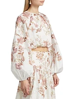 Diza Floral Bubble Hem Top