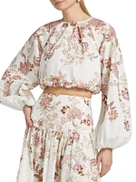 Diza Floral Bubble Hem Top