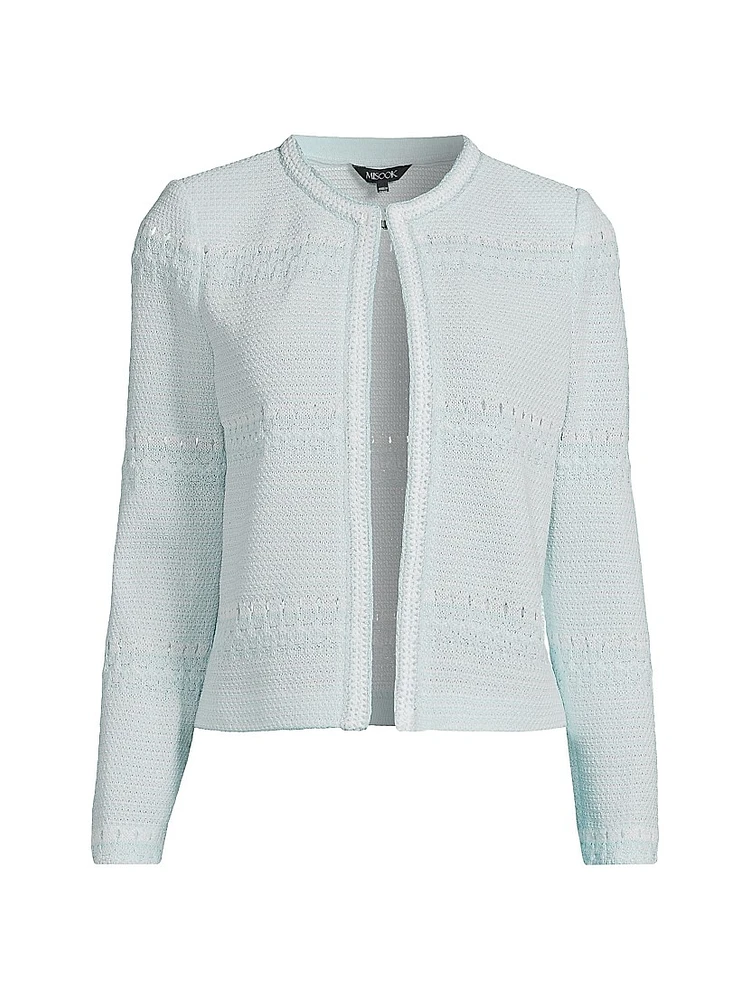 Crochet Open-Front Jacket