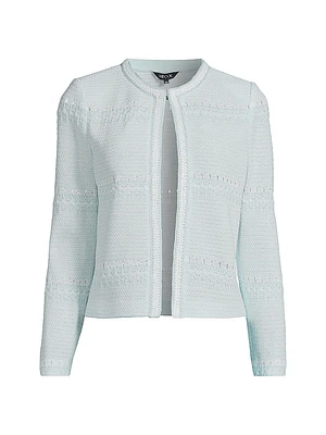 Crochet Open-Front Jacket