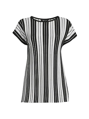Striped Cap-Sleeve Top
