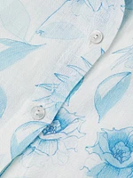 Floral Linen Tie-Front Shirt