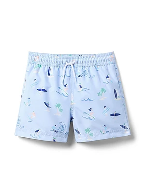 Little Boy's & Surfer T-Shirt Swim Trunks Set