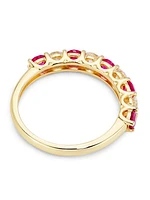 14K Yellow Gold, Ruby & 0.39 TCW Diamond Ring