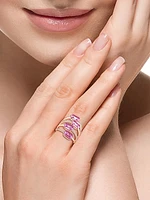 14K Rose Gold, Pink Sapphire & 0.21 TCW Diamond Ring