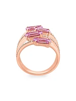 14K Rose Gold, Pink Sapphire & 0.21 TCW Diamond Ring