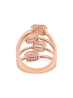 14K Rose Gold, Pink Sapphire & 0.21 TCW Diamond Ring