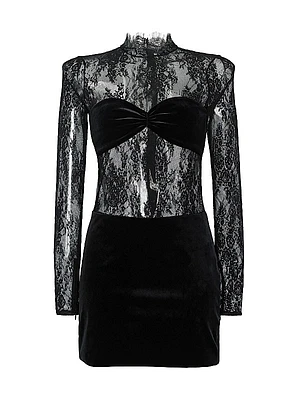 Brigette Velvet Lace Dress
