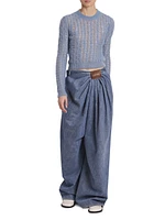 Mohair Cable-Knit Sweater
