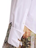 Tie-Neck Cotton Shirt