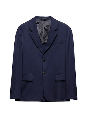 Single-Breasted Wool Blend Jacket