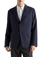 Single-Breasted Wool Blend Jacket