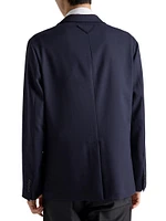 Single-Breasted Wool Blend Jacket